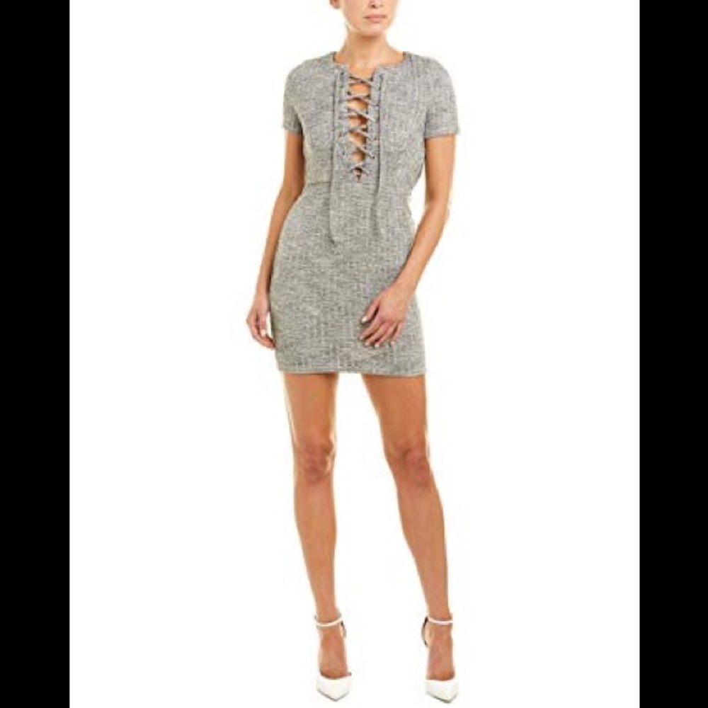 JOA ribbed sheath bodycon dress